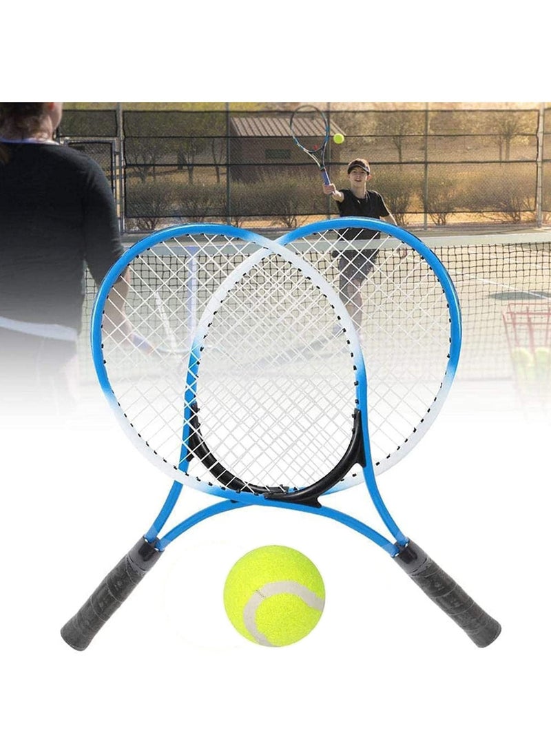 Rock Pow - Set of 2 Kids Tennis Rackets Pre-Strung 8.6 Inch Light Kids Racquet Set for Beginner Boys and Girls with 1 Tennis Balls and Carry Bag - Image 1