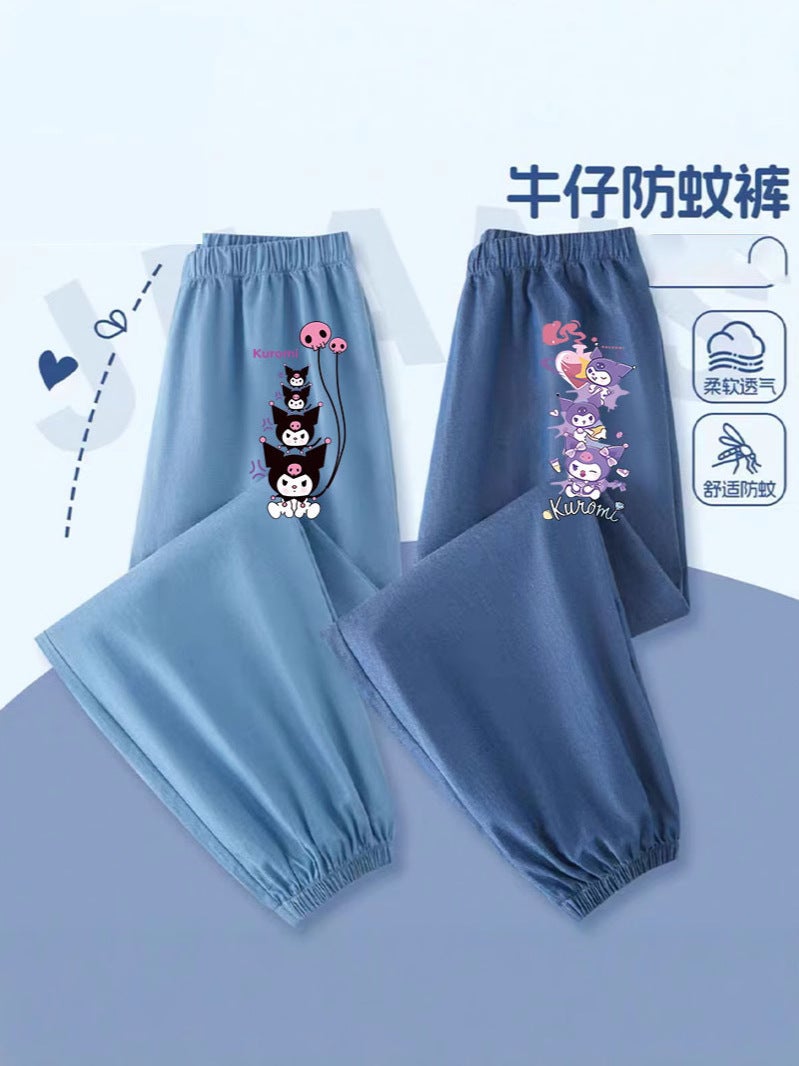 Children'S Ice Silk Summer Thin Denim Anti-Mosquito Pants Girls Western Style All-Match Pants Large Children'S Trousers - Image 4
