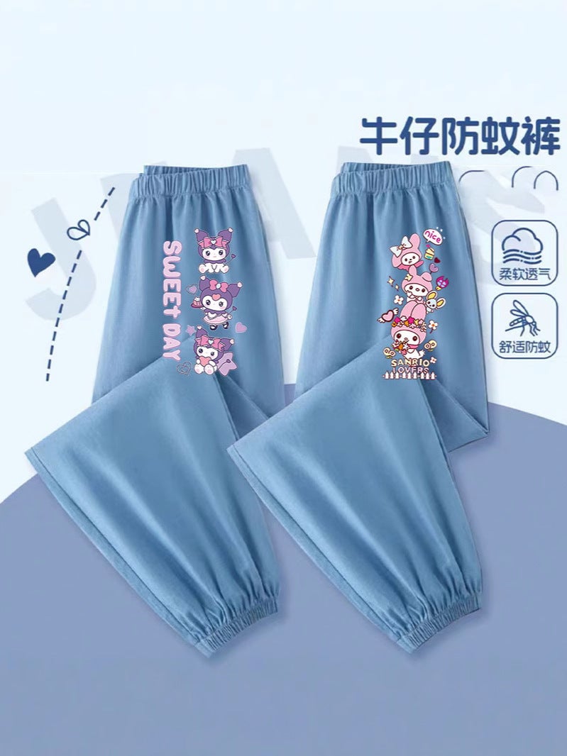 Children'S Ice Silk Summer Thin Denim Anti-Mosquito Pants Girls Western Style All-Match Pants Large Children'S Trousers - Image 5