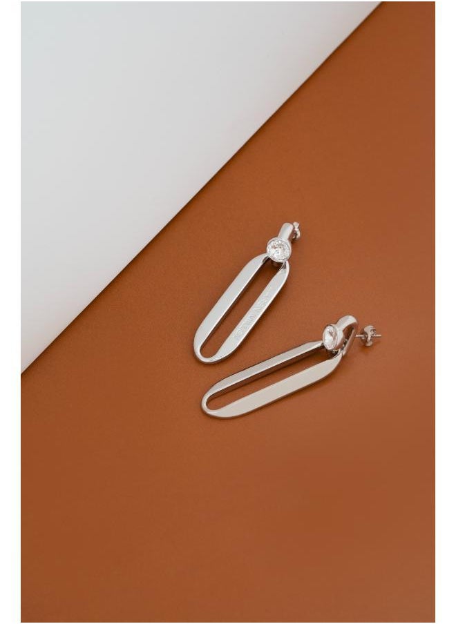 Karen Millen - Crystal Ellipse Drop Earring - Image 1