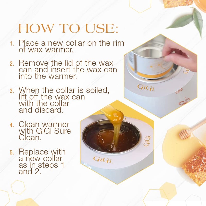 GiGi Wax Warmer Collars - Disposable Waxing Collars for 14 oz Wax Warmer - No Mess Hair Removal Protection - Easy Cleanup for Salon & At-Home Use, 20 Pcs. - Image 5
