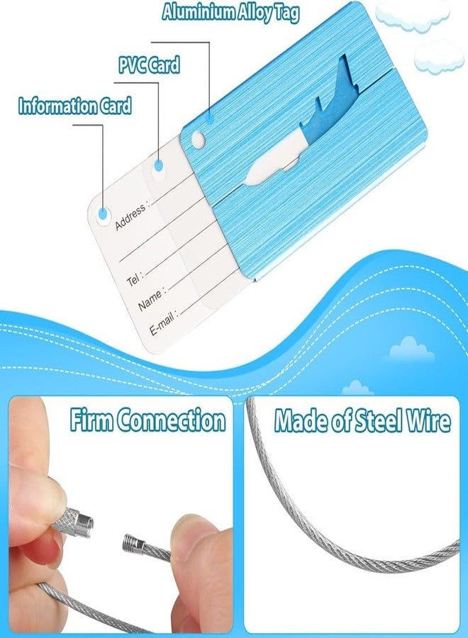 Muzztech (Set of 4) Aluminum Alloy Metallic Luggage Tags Handle Wraps with Stainless Loop Anti-Break for Travel Identification Suitcase Bag Tag, School & Office Bags Mix Design and Colour - Image 5