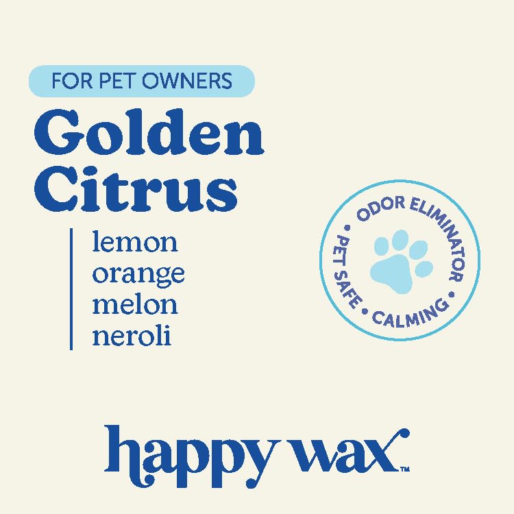 Happy Wax Pet Scents Mix Premium Scented, Non Toxic, Pet Safe, Odor Eliminating, Dye-Free Soy Wax Melts â€“ 6 Total Oz: Almond Blossom for Dogs, Bamboo & White Tea for Cats and Golden Citrus for Pets - Image 5