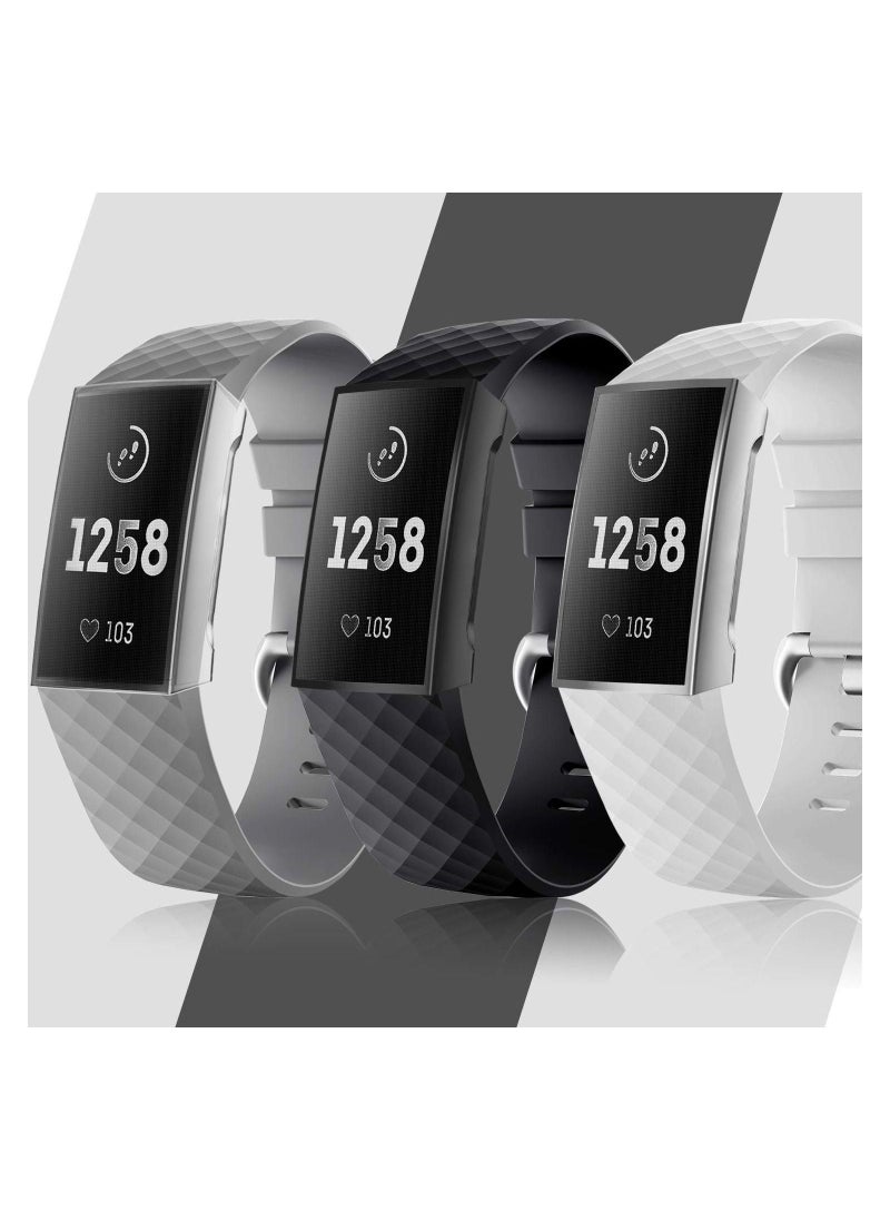 Generic - 3Pcs Screen Protector Compatible with for Fitbit Charge 4, Charge 3, Ultra Soft Slim TPU Plated Case Cover Full-Around Protective Bumper Shell for Fitbit Charge 3, Fitbit Charge 3SE - Image 1