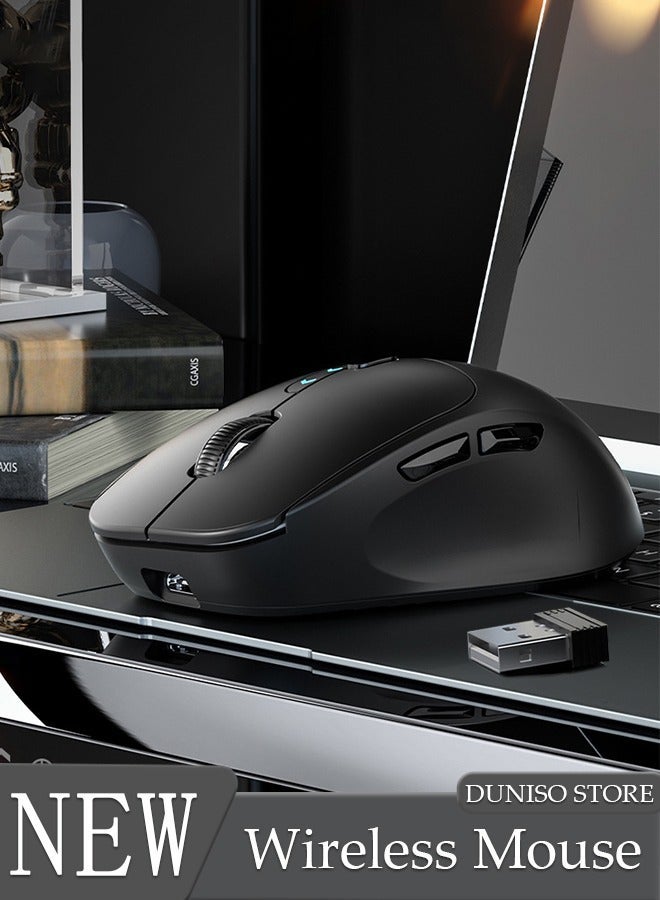 DUNISO Bluetooth Mouse Wireless Mouse with 6 Buttons 3 Adjustable DPI Battery DisplayLevels Ergonomic Computer Mouse for Laptop Computer Mac PC Windows Chromebook Notebook - Image 1