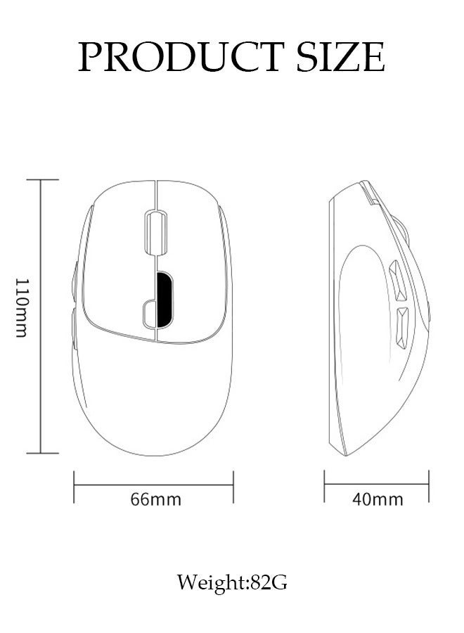DUNISO Bluetooth Mouse Wireless Mouse with 6 Buttons 3 Adjustable DPI Battery DisplayLevels Ergonomic Computer Mouse for Laptop Computer Mac PC Windows Chromebook Notebook - Image 4