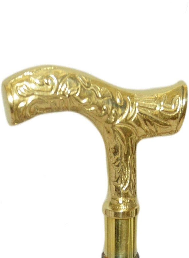 AnNafi Golden Victorian Detail Walking Cane's Handle | Vintage Stylish Royal Hand Carved Design Antique Handmade Classic Walking Stick Handles Only (Golden Victorian Detail) - Image 3