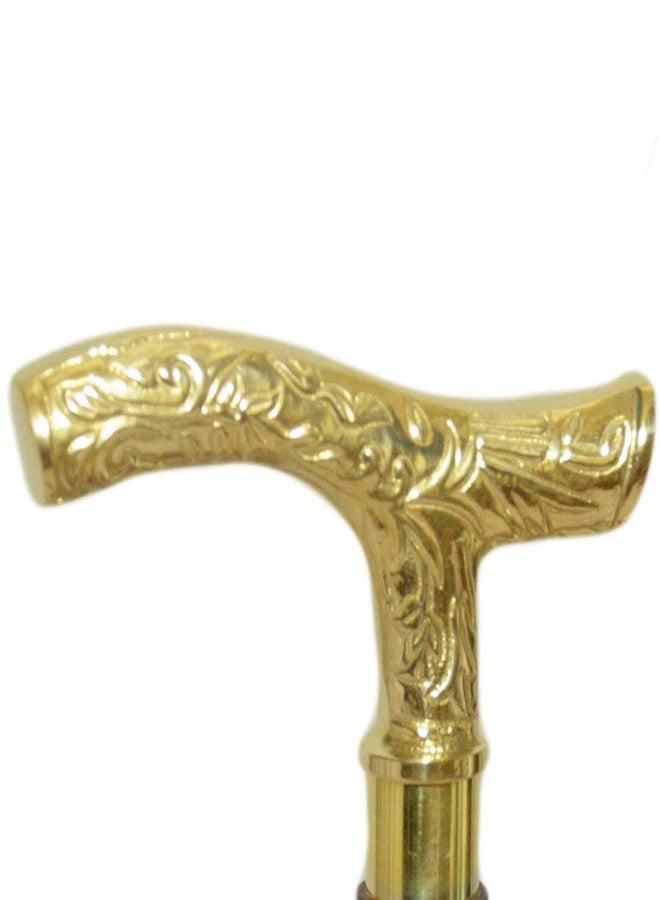 AnNafi Golden Victorian Detail Walking Cane's Handle | Vintage Stylish Royal Hand Carved Design Antique Handmade Classic Walking Stick Handles Only (Golden Victorian Detail) - Image 1
