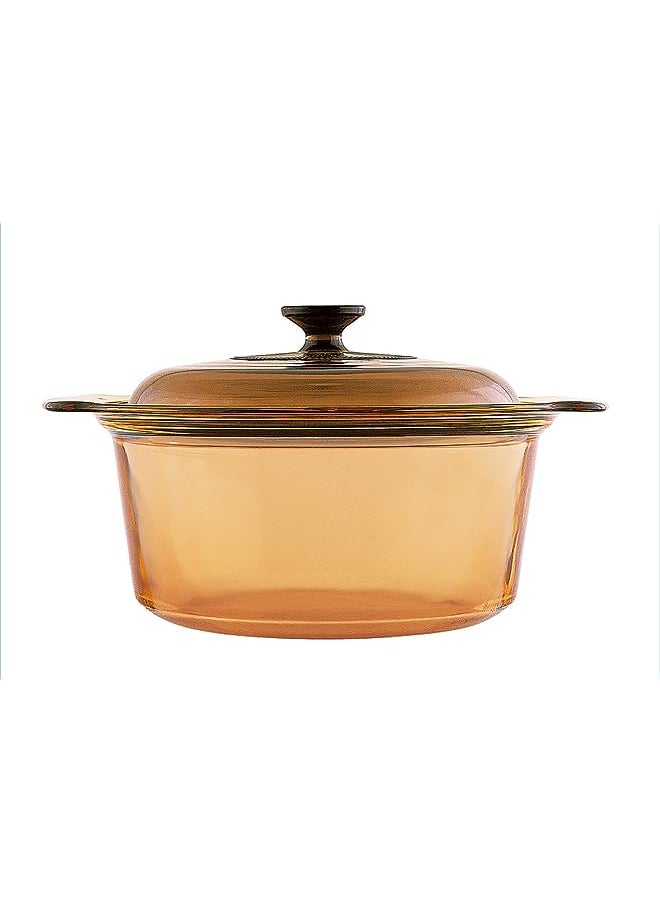 Visions - 3739 Amber Stock Pot, Brown, Glass - Image 1