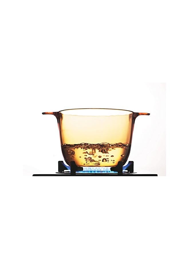 Visions - 3739 Amber Stock Pot, Brown, Glass - Image 1