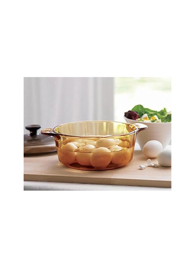 Visions - 3739 Amber Stock Pot, Brown, Glass - Image 1