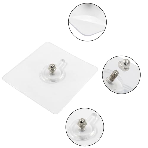 Hitefu 10pcs Self-Adhesive Hooks Without Nails, Heavy Duty Wall Hooks for Hanging, Screw Free Sticker for Wall Mount, Waterproof Picture Hanging Hooks for Kitchen, Bathroom, Home, Office (8mm) - Image 4