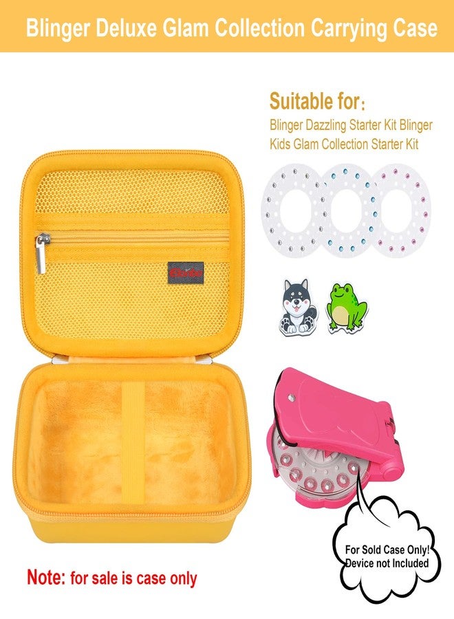 Elonbo Carrying Case for Blinger Dazzling Starter Kit,Blinger Kids Glam Collection Starter Kit Storage Bag,Kids Hair Styling Tool Travel Organizer Holder,Pocket fits Gems Rhinestones. Yellow, L46HH - Image 2