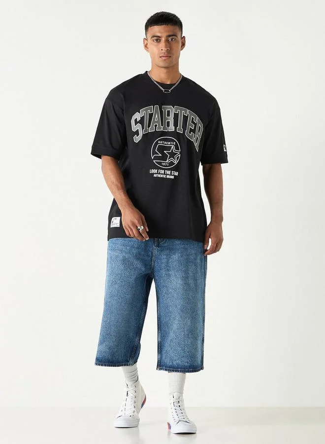 STARTER Ecko Unltd Solid Shorts with Button Closure and Pockets