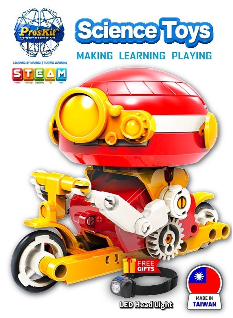 Pro'skit Pro’sKit GE-635 6-in-1 Gyroscope Science Kit – DIY STEM Physics Toy to Build 6 Gyro Robots for Kids 8+ (43 Pieces) Headlight Gift - Image 1