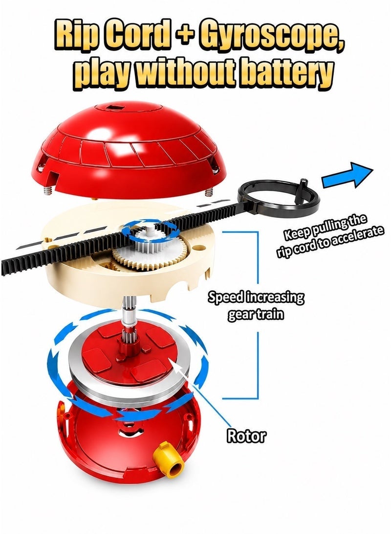 Pro'skit Pro’sKit GE-635 6-in-1 Gyroscope Science Kit – DIY STEM Physics Toy to Build 6 Gyro Robots for Kids 8+ (43 Pieces) Headlight Gift - Image 5
