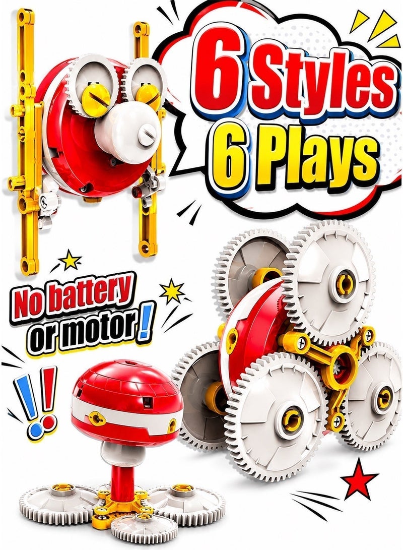 Pro'skit Pro’sKit GE-635 6-in-1 Gyroscope Science Kit – DIY STEM Physics Toy to Build 6 Gyro Robots for Kids 8+ (43 Pieces) Headlight Gift - Image 2