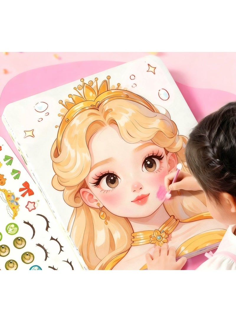 4-in-1 Princess Dress Up Game Set - Fantasy Makeup & Diamond Painting Kit with DIY Paper Crafts | Pretty Pretty Princess Dress Up Set for Girls 3+ | Safe Costume Design Activity with Brushes & Gems - Image 2