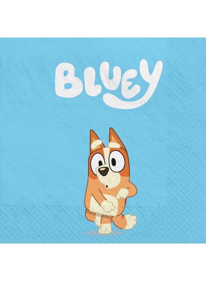 Amscan Bluey Party Supplies Pack Serves 16: 7" Dessert Plates Beverage Napkins Cups And Table Cover With Birthday Candles (Bundle For 16) - Image 5