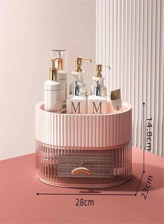 CBEX Countertop Makeup Organizer Bathroom Cosmetic Storage Basket 2 Tier with Drawers and Double Magnetic Doors, Jewelry Display Stand (2 LAYER) - Image 3