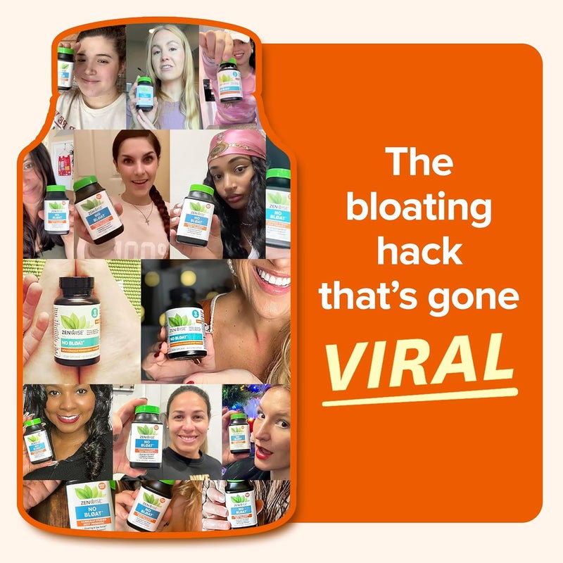 Zenwise Health No Bloat Probiotics for Women and Men Digestive Health with Ginger Dandelion and Lactase Digestive Enzymes for Gas and Bloating Relief  Vegan Water Retention Pills  14 CT - Image 2