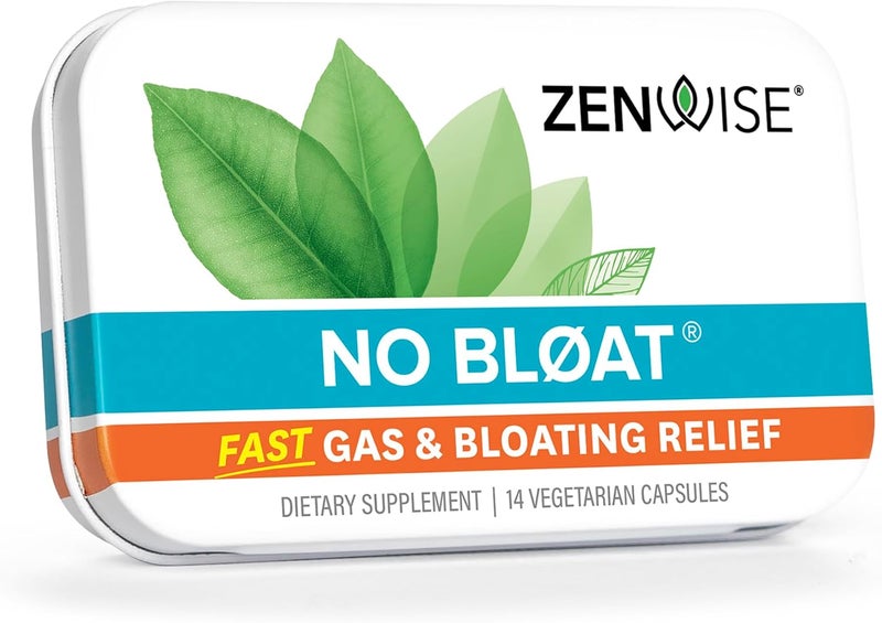 Zenwise Health No Bloat Probiotics for Women and Men Digestive Health with Ginger Dandelion and Lactase Digestive Enzymes for Gas and Bloating Relief  Vegan Water Retention Pills  14 CT - Image 1