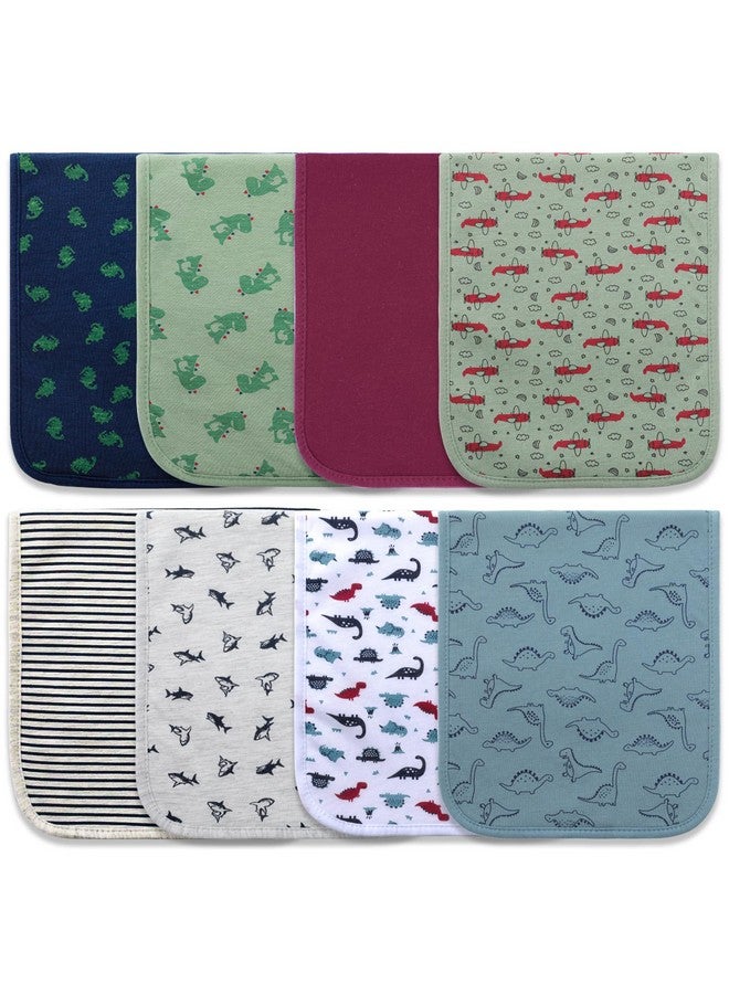 Hakochia Burp Cloths for Baby Boy Organic Cotton Large Burp Clothes Extra Absorbent Soft Burping Rags Spit Up Cloth Sets for Newborns 8 Pack - Image 1
