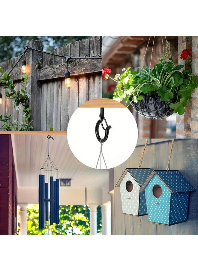 12pcs Black Easy Release Q Hooks Spring Clamp Hooks for Outdoor String Lights Plants - Image 4