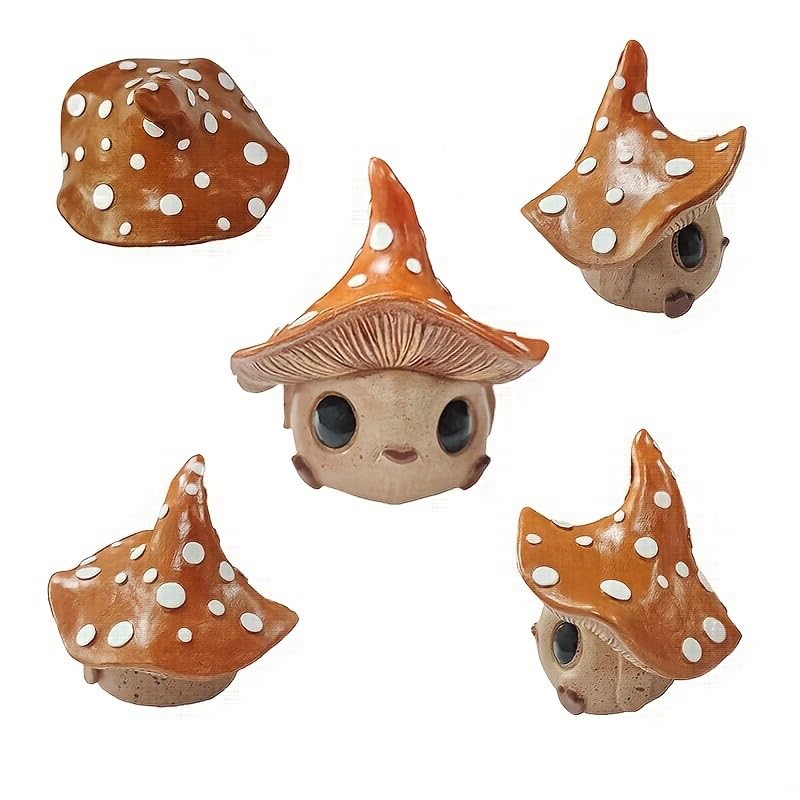 Kudriod Mushroom Outdoor Garden Decor Statue ï¼ŒGarden Gnomes Statues for Home Desk, Yard, Patio, Backyard, Fairy Garden, Balcony,Lawn Ornament,Motherâ€™s Day, Birthday Gifts for Women, Grandma, Mom - Image 4