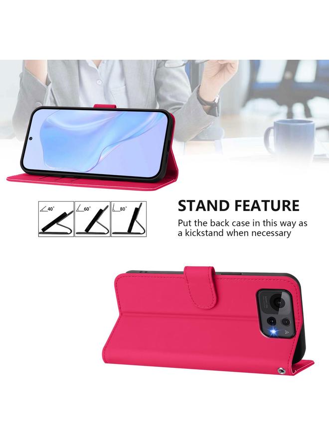 Zaboon Case For Asus Zenfone 12 Ultra Skin Feel Solid Color Leather Phone Case with Lanyard - Image 3