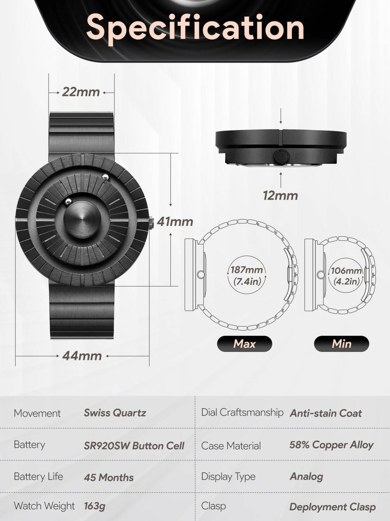 EUTOUR Stainless Steel Magnetic Watch Corona Style Quartz Watch Business Casual Fashion Watch Stainless Steel Strap Watch - Image 4