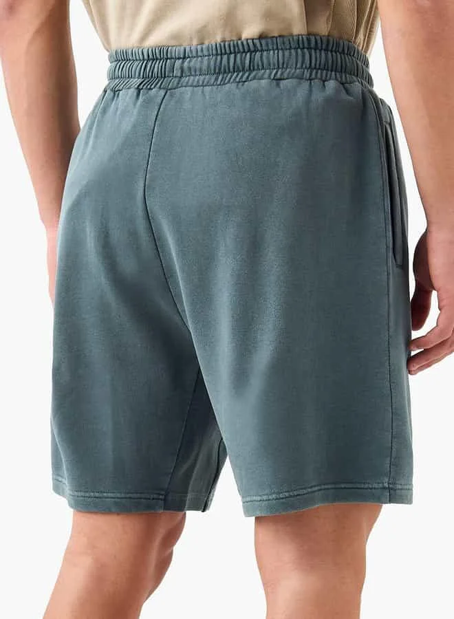 Kappa Kappa Textured Shorts with Drawstring Closure and Pockets
