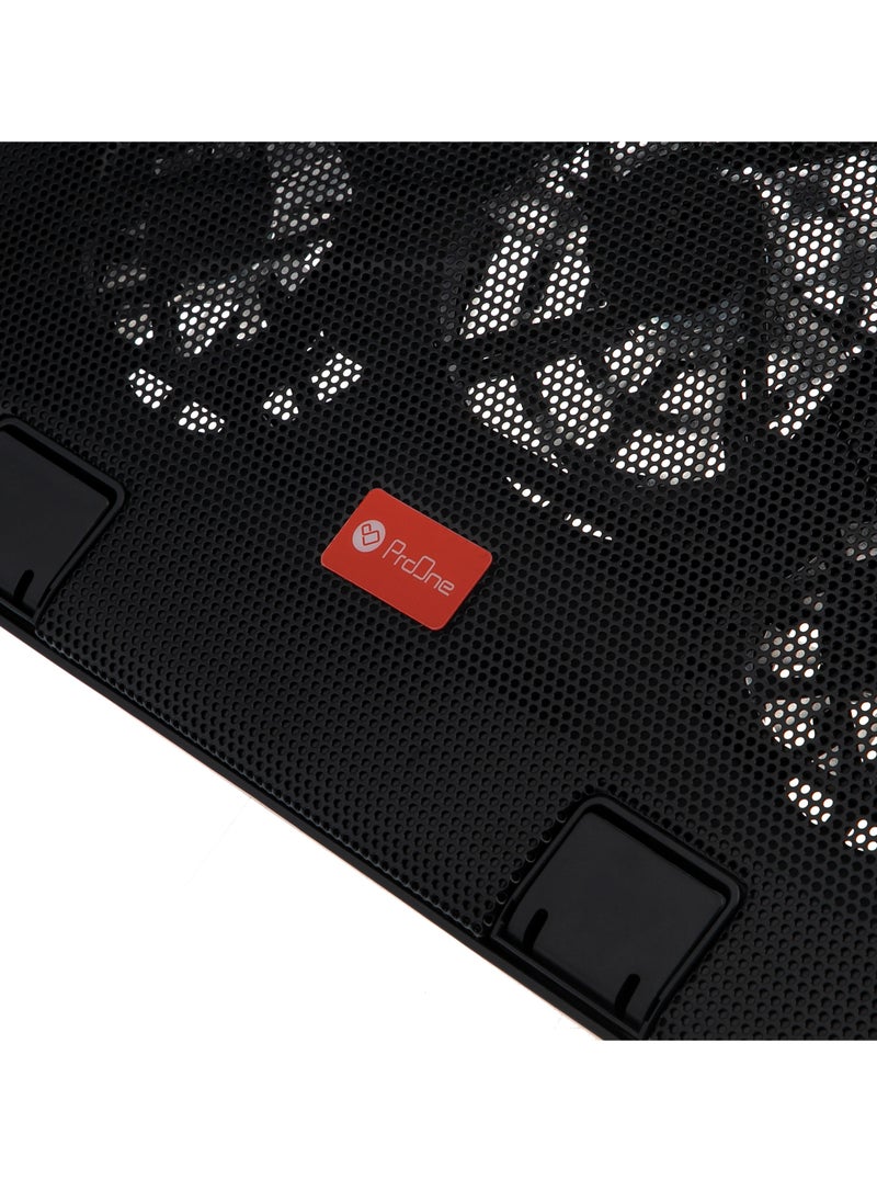 ProOne - ProOne PCP54 RGB Laptop Cooling Pad - Gaming Notebook Cooler with 5 Quiet Fans, 6 Adjustable Heights, LED Light, Anti-Skid Design, for 10-17.3 Inch Laptops - Desk and Lap Use - Image 1