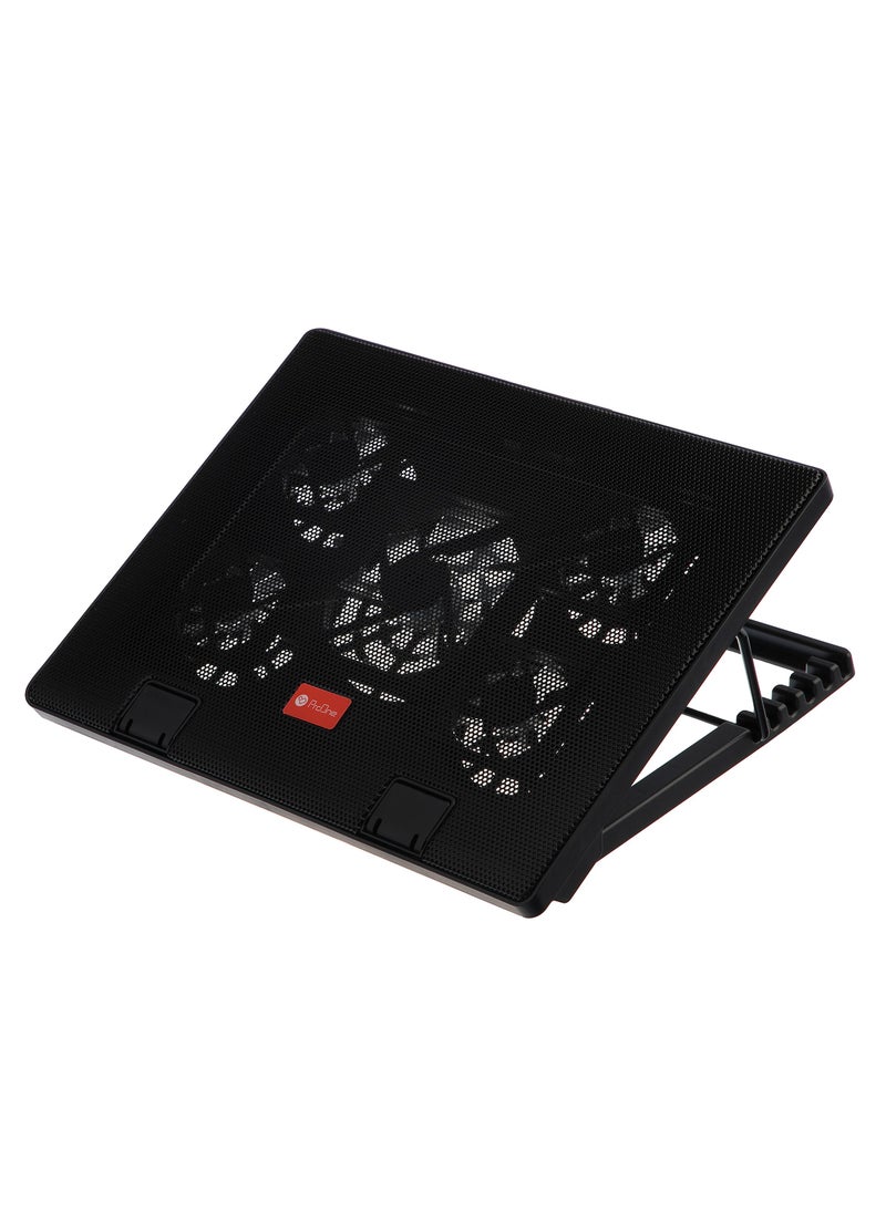 ProOne - ProOne PCP54 RGB Laptop Cooling Pad - Gaming Notebook Cooler with 5 Quiet Fans, 6 Adjustable Heights, LED Light, Anti-Skid Design, for 10-17.3 Inch Laptops - Desk and Lap Use - Image 1