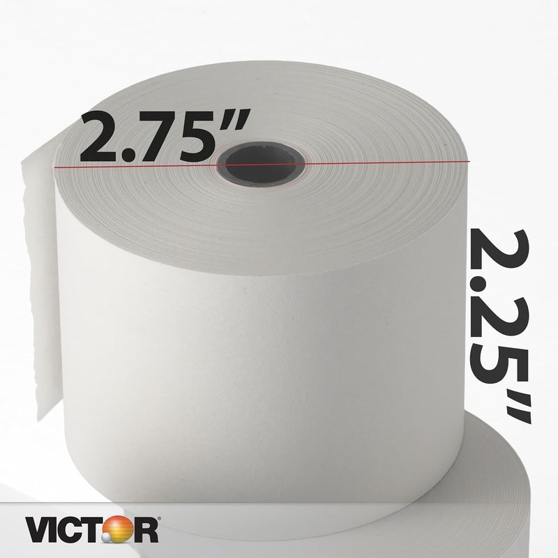 Victor 7050 Compact White Paper Rolls for Handheld and Portable Printing Calculators/Adding Machines 2.25” W x 150' FT (3-Pack) - Image 2