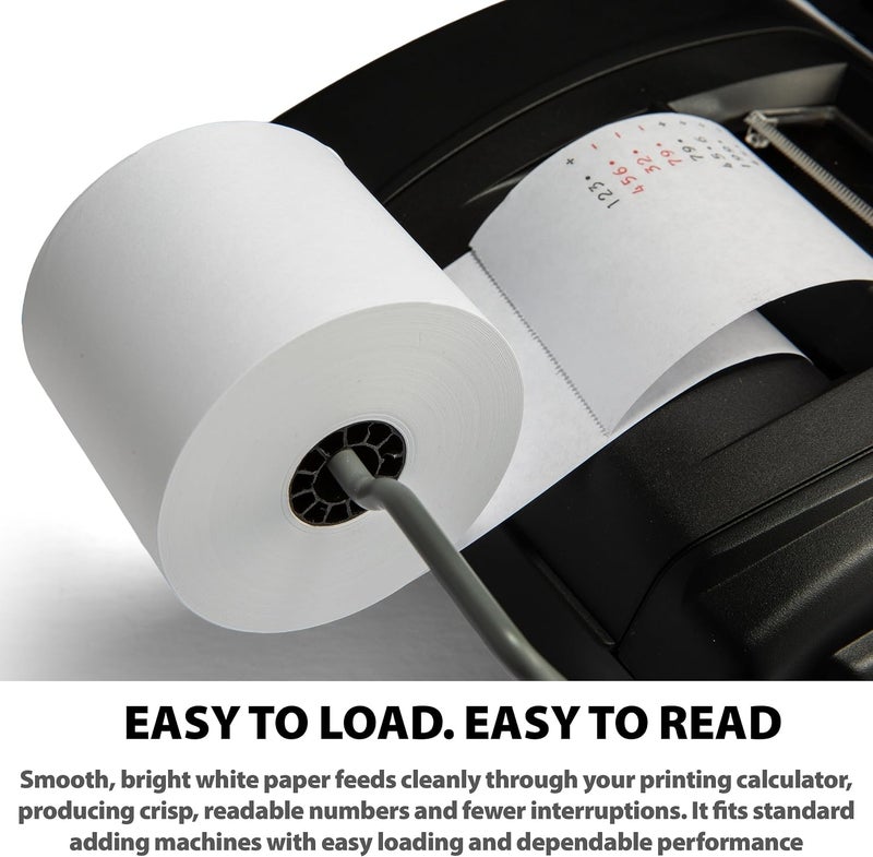 Victor 7050 Compact White Paper Rolls for Handheld and Portable Printing Calculators/Adding Machines 2.25” W x 150' FT (3-Pack) - Image 4