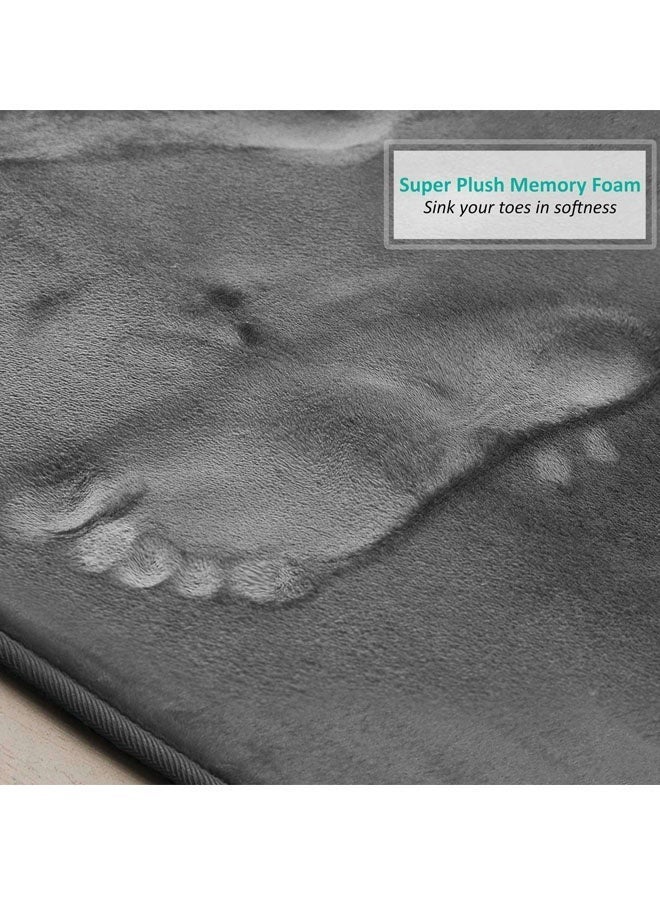 Bath Mat for Bathroom, Extra Soft and Absorbent Bathroom Mats, Non Slip Washable Carpet for Floor, Soft Plush Shaggy Bath Carpet, Machine Wash Dry, Bath Mats for Bathroom, Tub and Shower, Light Gray - Image 4