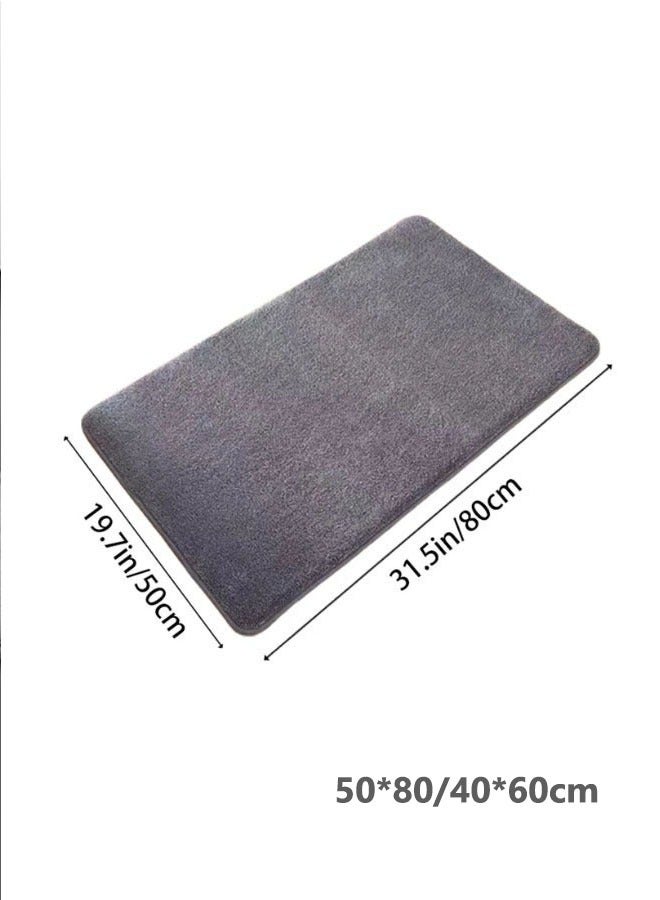 Bath Mat for Bathroom, Extra Soft and Absorbent Bathroom Mats, Non Slip Washable Carpet for Floor, Soft Plush Shaggy Bath Carpet, Machine Wash Dry, Bath Mats for Bathroom, Tub and Shower, Light Gray - Image 2