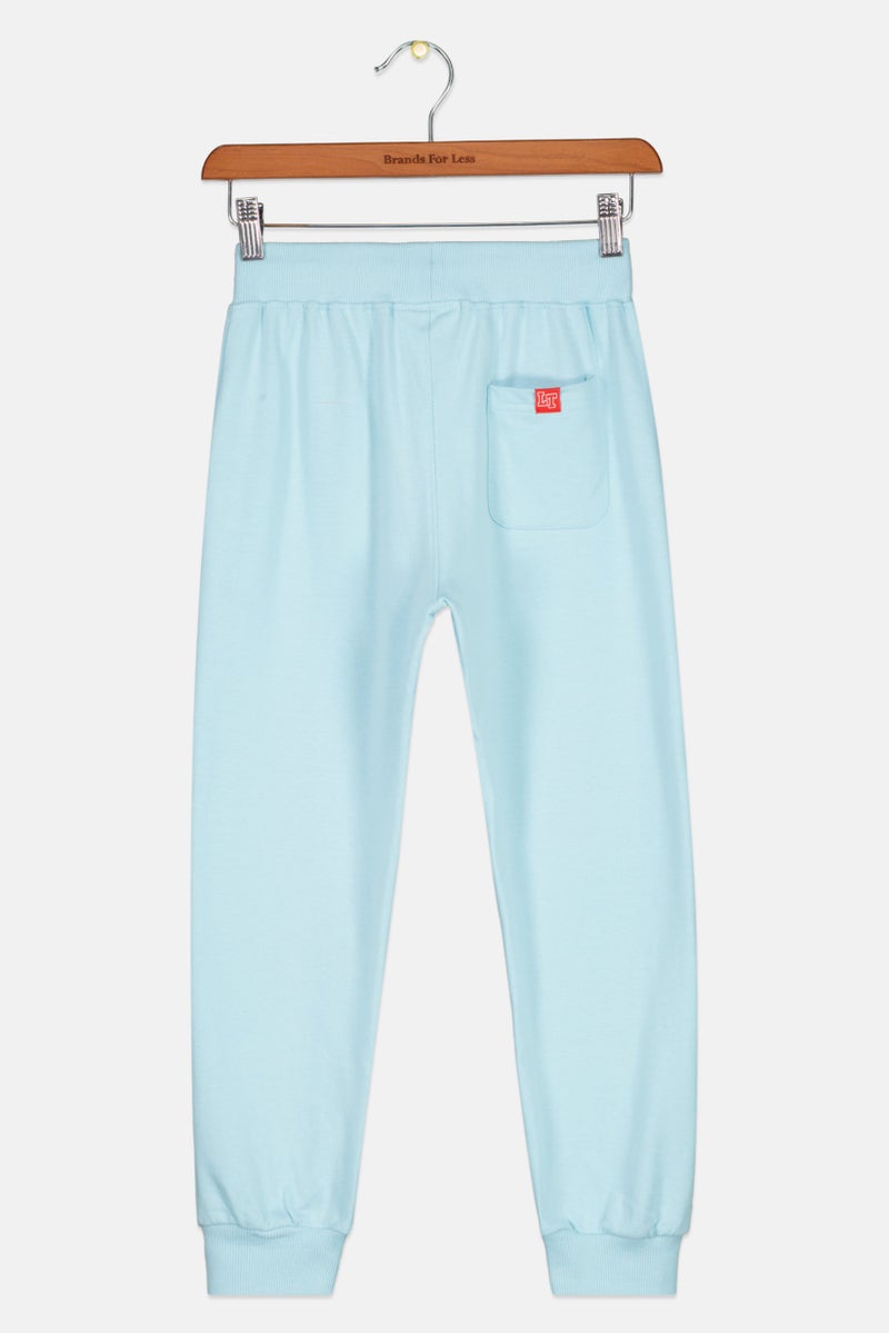 Looney Tunes Kids Girl Drawstring Graphic Print Jogger Pants, Sky Blue - Image 2
