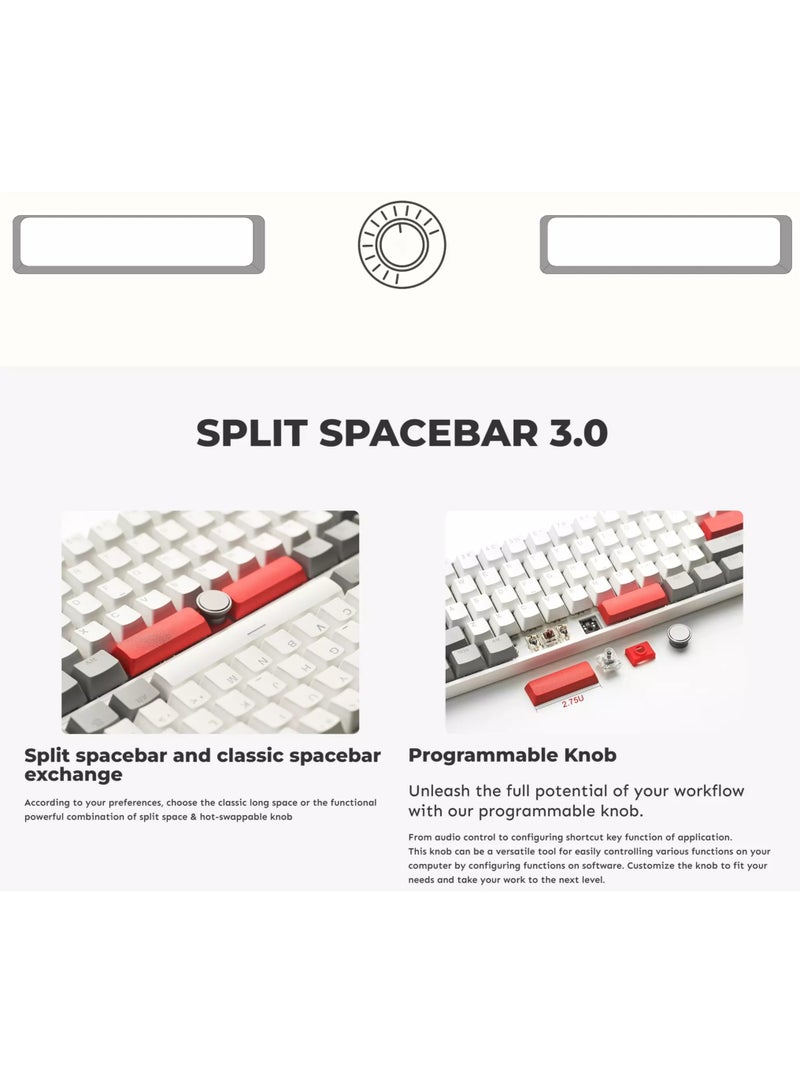 SKYLOONG GK61 PRO Wireless,Bluetooth & Wired Three Mode RGB Gaming Keyboard – Gateron Red Switch – ABS Black Case (Industrial Titanium ash)  - Image 4