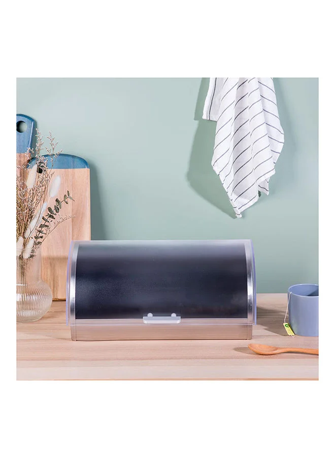 دانوب هوم Aaron Stainless Steel Bread Box Stainless Steel And Ps Plastic Simple Food Container Modern Houseware Storage L 38x27 X H 18.5cm Silver