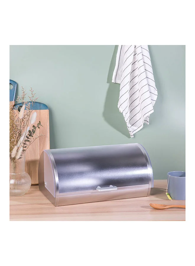 دانوب هوم Aaron Stainless Steel Bread Box Stainless Steel And Ps Plastic Simple Food Container Modern Houseware Storage L 38x27 X H 18.5cm Silver