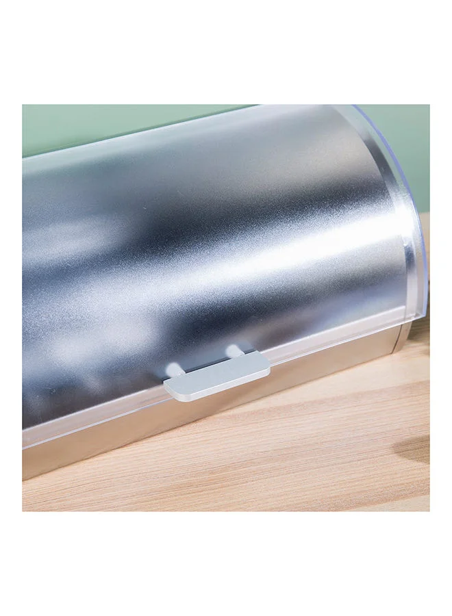 دانوب هوم Aaron Stainless Steel Bread Box Stainless Steel And Ps Plastic Simple Food Container Modern Houseware Storage L 38x27 X H 18.5cm Silver