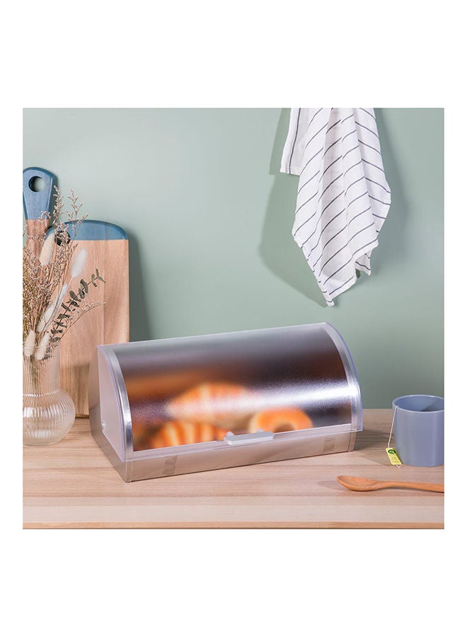 Aaron Stainless Steel Bread Box Stainless Steel And Ps Plastic Simple Food Container Modern Houseware Storage L 38x27 X H 18.5cm Silver