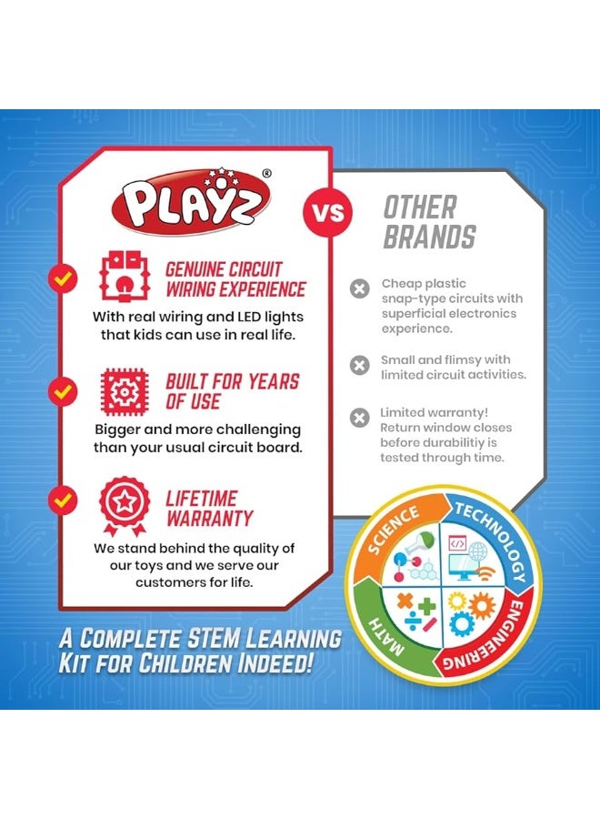 Playz Playz Electrical Circuit Board Engineering Kit for Kids with 25+ STEM Projects Teaching Electricity, Voltage, Currents, Resistance, & Magnetic Science | Gift for Children Age 8, 9, 10, 11, 12, 13+  - Image 5