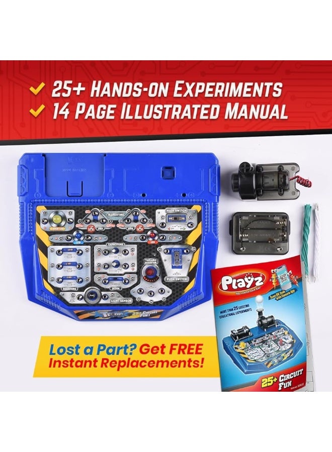 Playz Playz Electrical Circuit Board Engineering Kit for Kids with 25+ STEM Projects Teaching Electricity, Voltage, Currents, Resistance, & Magnetic Science | Gift for Children Age 8, 9, 10, 11, 12, 13+  - Image 3