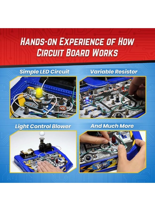 Playz Playz Electrical Circuit Board Engineering Kit for Kids with 25+ STEM Projects Teaching Electricity, Voltage, Currents, Resistance, & Magnetic Science | Gift for Children Age 8, 9, 10, 11, 12, 13+  - Image 4