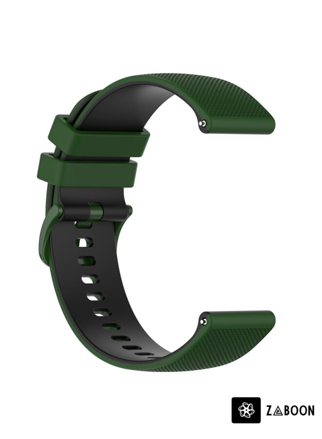 Zaboon Watch Band For Amazfit GTS 2 Mini 20mm Checkered Two-Color Silicone - Image 2