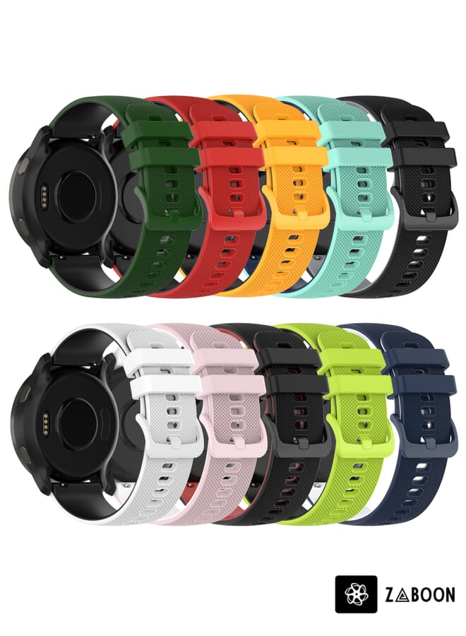 Zaboon Watch Band For Amazfit GTS 2 Mini 20mm Checkered Two-Color Silicone - Image 4