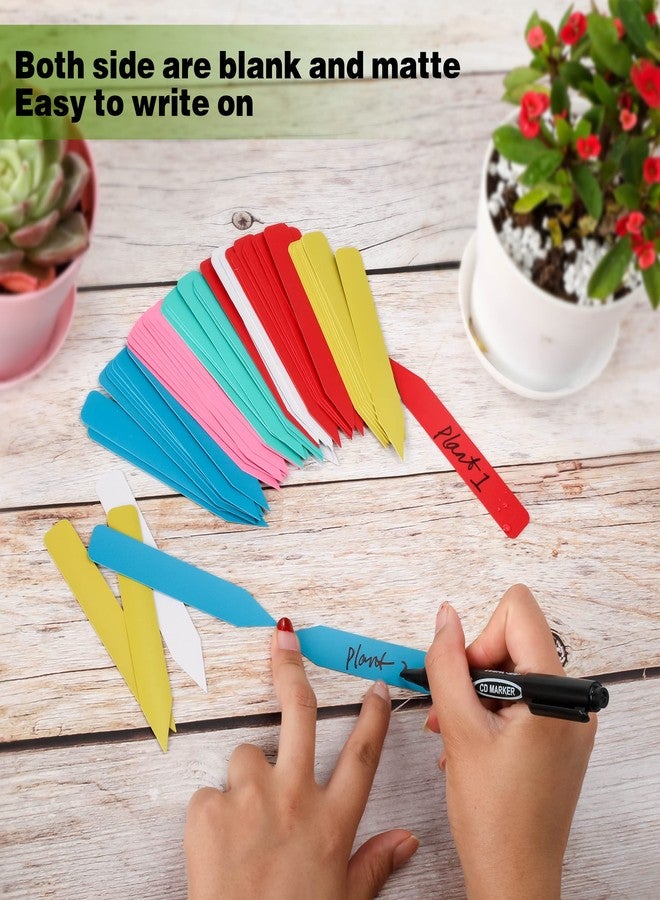 TDHDIKE Plant Labels 500Pcs 4 Inch Plastic Plant Name Tags for Seedlings Garden Labels Markers Nursery Plant Tags Seed Labels for Outdoor Garden Plant Label Stakes with Permanet Marking Pen (Mix-Color) - Image 3